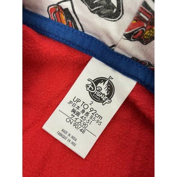 DISNEY Store Cars Lightning McQueen Boy Hooded Jacket Rust eze Red size 2 2T - Picture 7 of 9